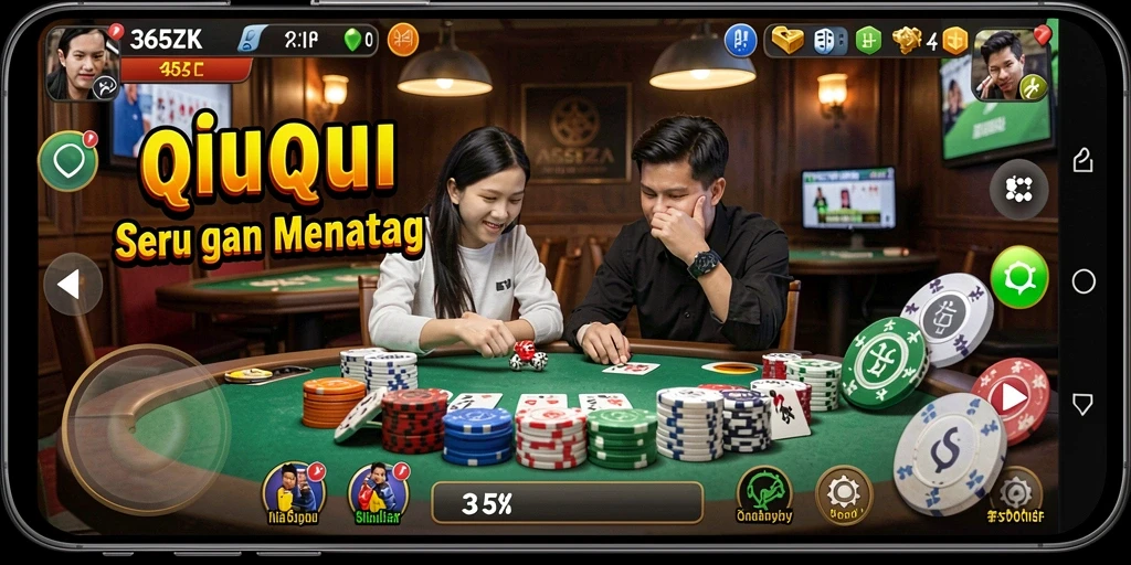 Tampilan gameplay QiuQiu yang mendebarkan dalam 365ZK.