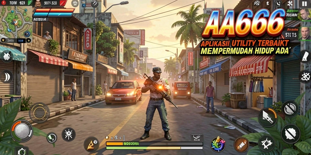 Tampilan utama aplikasi AA666 dengan berbagai fitur Utility.