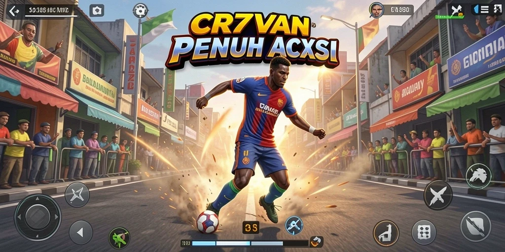Tampilan aksi balapan yang mendebarkan dalam gameplay CR7VIP.