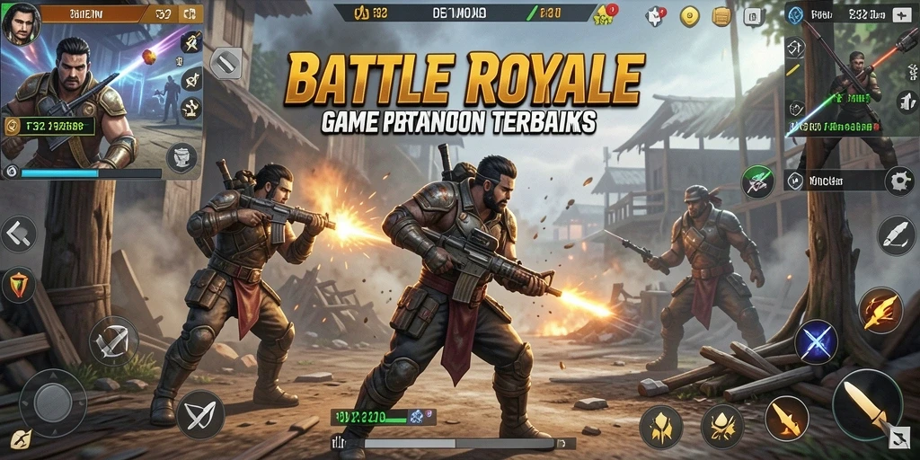 Screenshot F32 menunjukkan aksi mendebarkan dalam pertarungan Battle Royale.