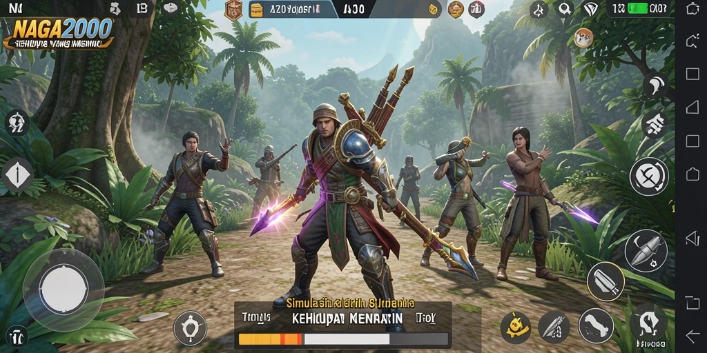 Tampilan gameplay menarik dari NAGA2000 dengan elemen simulasi yang mendalam.