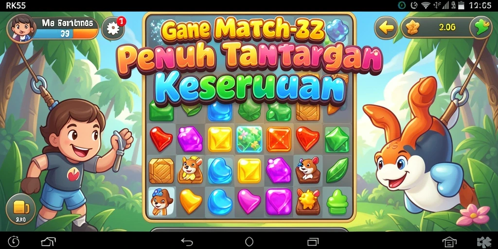 Tangkapan layar gameplay yang menunjukkan keseruan mencocokkan objek di RK55.