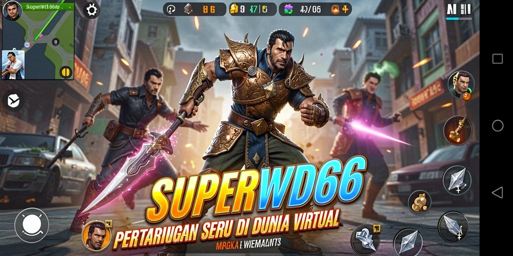 Tampilan gameplay intens di <strong>SUPERWD666</strong> yang penuh aksi dan karakter unik.