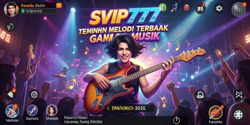 Tampilan gameplay SVIP777 yang penuh warna dan interaksi musikal.