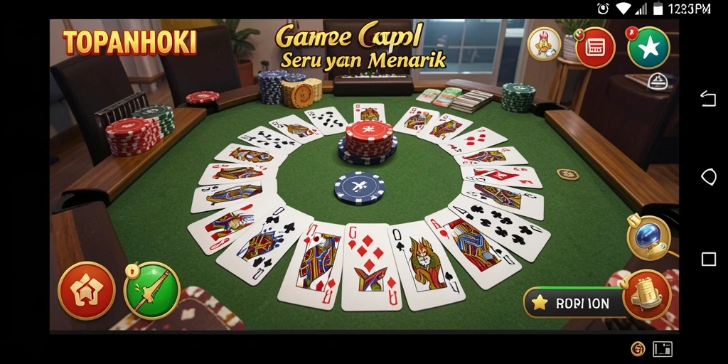 Screenshot menunjukkan gameplay seru TOPANHOKI yang memperlihatkan momen seru Gaple.